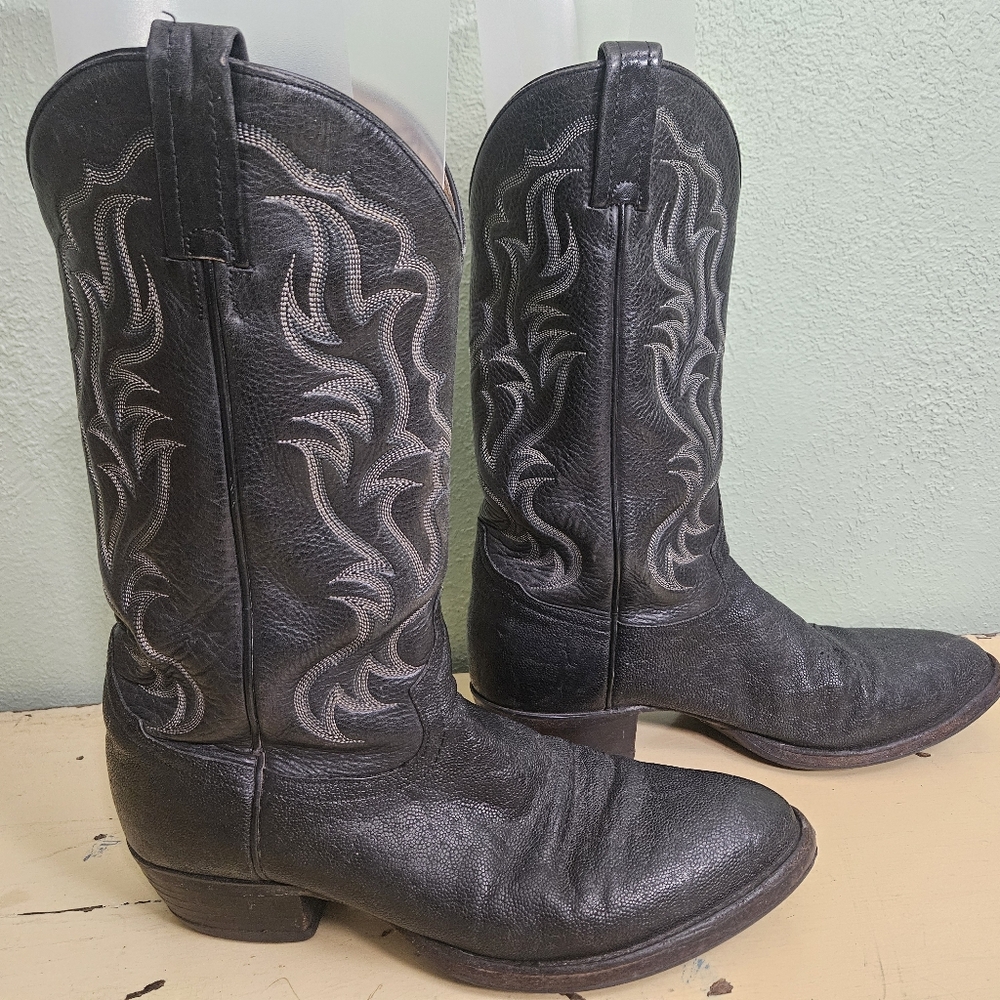 Tony Lama Black Elephant Western cowboy Boots